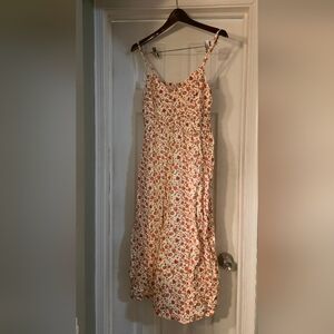 Old Navy Red and Cream Floral Midi Dress